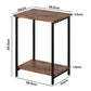 Levede Side Table 2 Pcs Industrial Vintage End Table 2-Tier Storage Nightstand