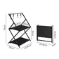 Levede Foldable Camping Storage Shelves 2 Layer with Hooks Black
