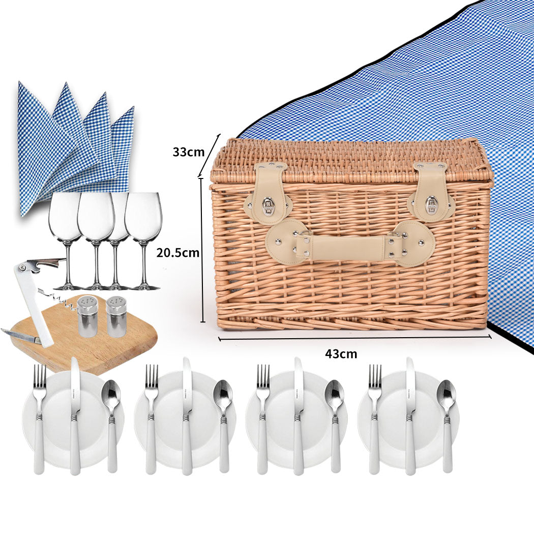 4 Person Picnic Basket Baskets Set Outdoor