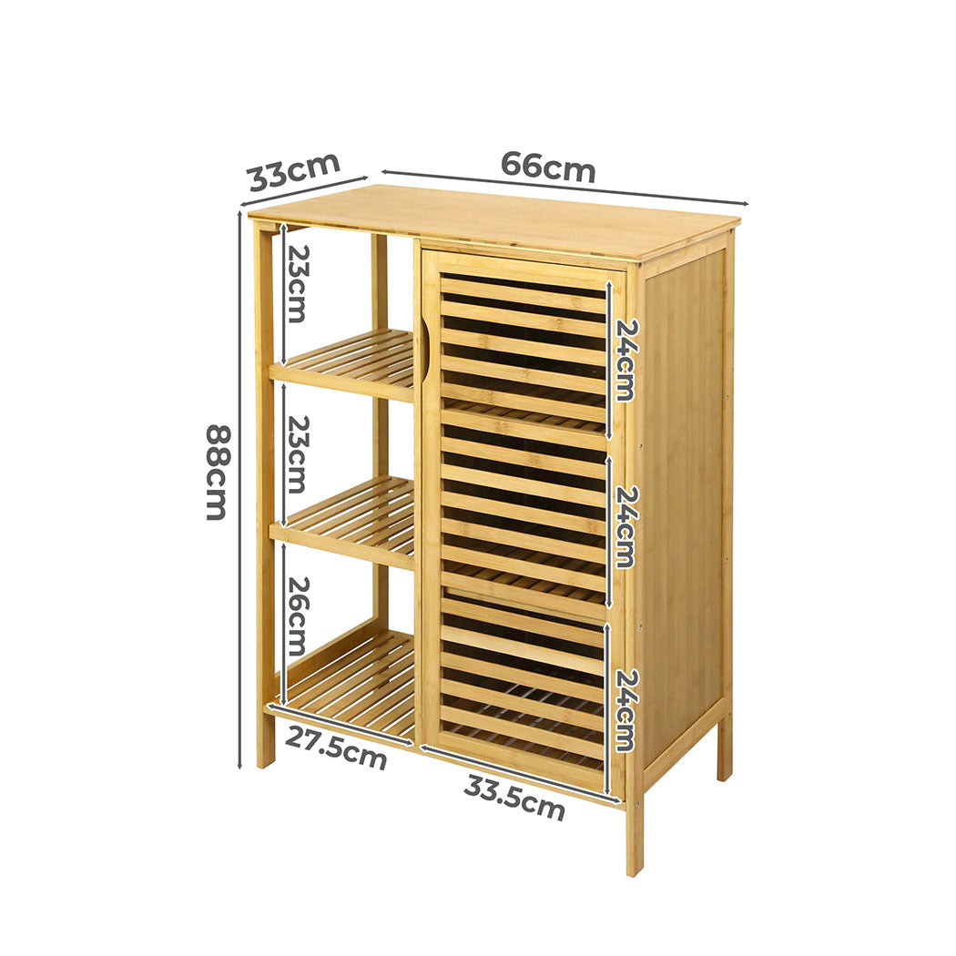 Levede Bathroom Bamboo Storage Cabinet Natural