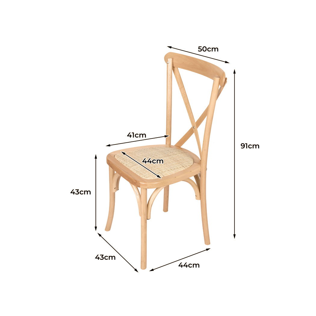 Levede 2X Dining Chairs Cross Back Chair