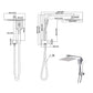 High Pressure Shower Head Set Rain Square Silver
