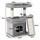 Pawz Cat Tree Tower Large Perch Condo Sisal Scratcher for Indoor Felines Grey