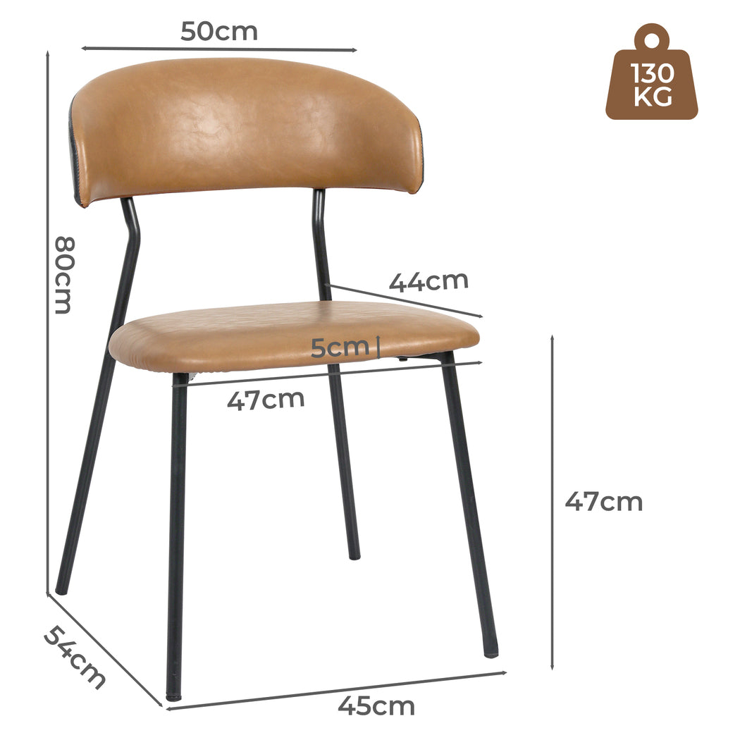 Levede 2x PU Leather Dining Chairs Kitchen Lounge