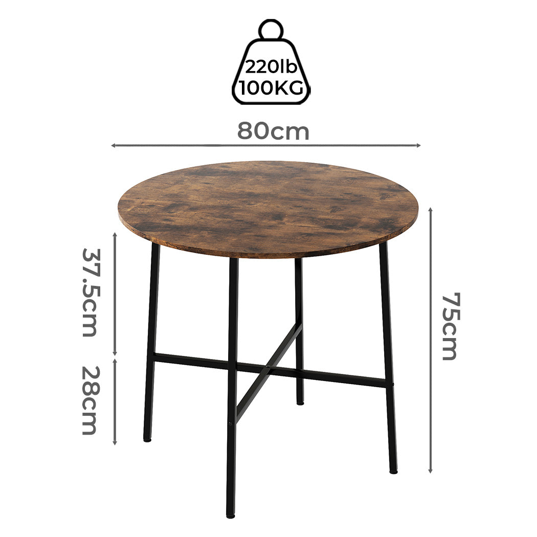 Levede Dining Table Round Kitchen 4 Person Coffee 80cm