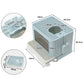 PaWz Foldable Cat Litter Box Tray Enclosed Blue