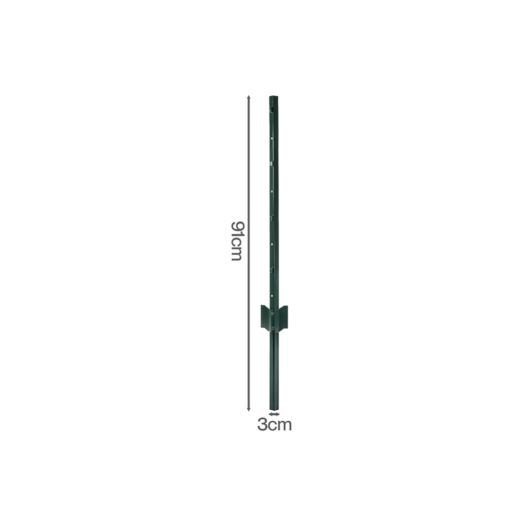 Garden U Fence Posts No Dig Metal Stakes Outdoor Yard Green 3ft 10Pack Green