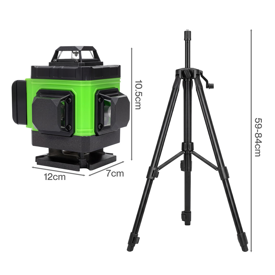 Traderight 16 Lines Green Laser Level Cross Measure Tool Tripod 360° Rotary