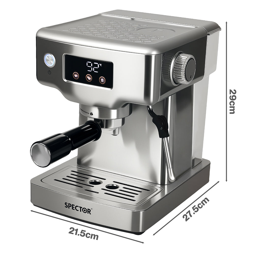 Spector 20 Bar Espresso Coffee Machine Maker Milk Frother Cappuccino Latte Cafe