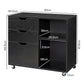 Levede Desktop Filing Cabinet 3 Drawers With Adjustable Shelf for Office Black