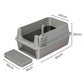 Pawz Stainless Steel Large Semi-Enclosed Cat Litter Box
