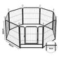 Pawz Dog Playpen 8-Panel Metal Dog Pen Tool-Free Foldable Puppy Crate Black