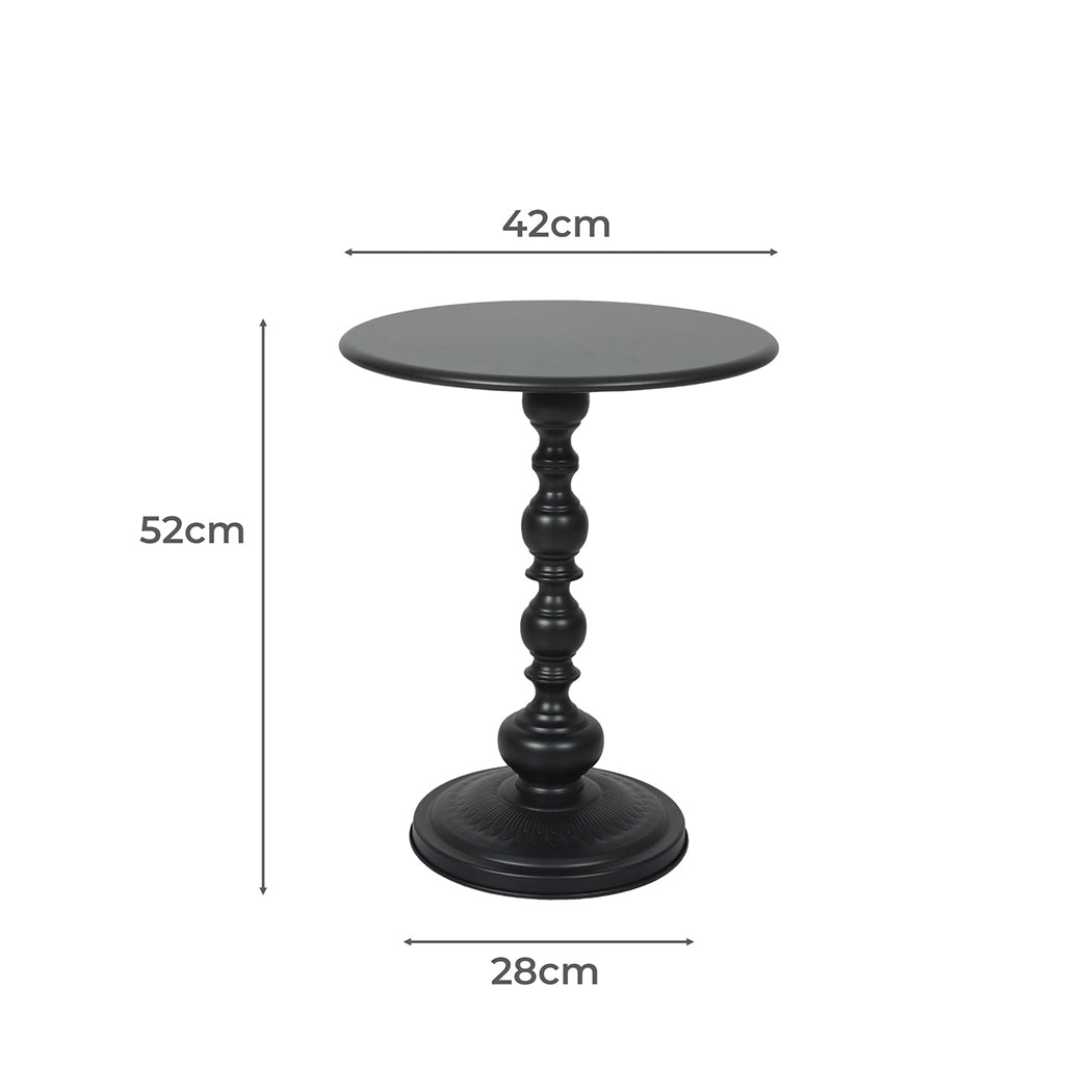 Levede Side Table Vintage End Round Black