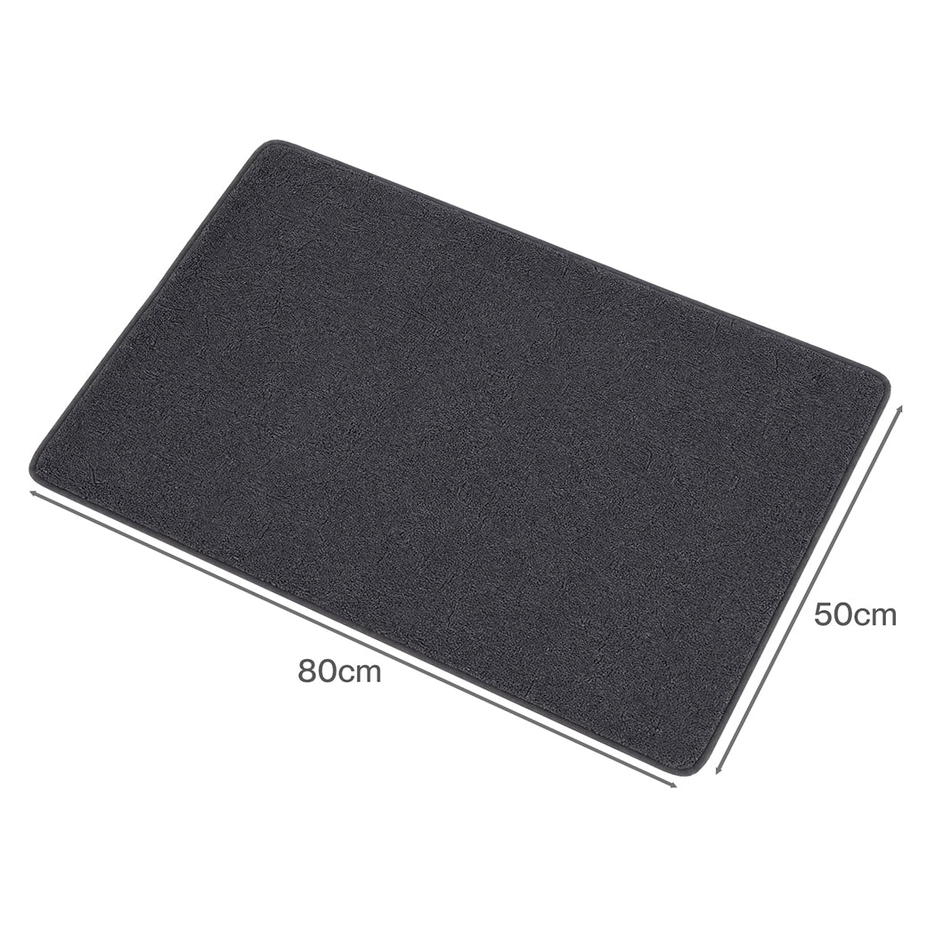 Marlow Door Mat Non Slip Absorbent Washable Pet Friendly for Entrance Grey