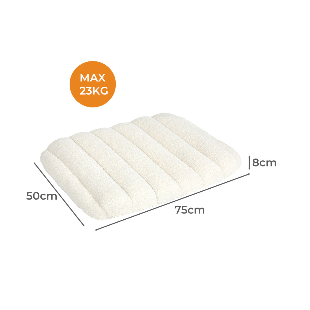 Pawz M Size Orthopedic Dog Bed with Sherpa Plush Removable Cover in White