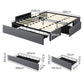 Levede Bed Frame King Size Fabric Mattress Base 3 Storage Drawer DIY Headboard