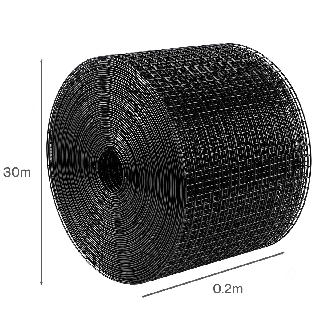 Mountview Solar Panel Bird Mesh PVC Coated 30m Roof Guard for Pigeons Black