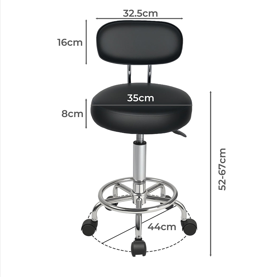 Levede Swivel Office Chair Low Back Round Rolling Stools Height Adjustable