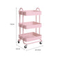 Levede 3 Tiers Kitchen Trolley Cart Pink