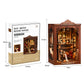 Bo Peep Book Nook Kit For Adults Miniature Bookstore Model with Warm LED Walnut