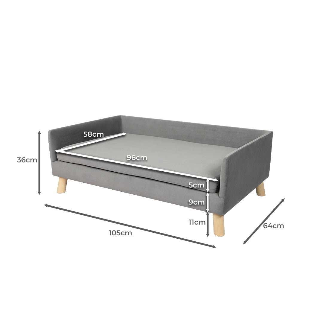 PaWz Pet Sofa Bed Dog Warm Soft Lounge Grey