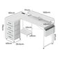 Levede L Shaped Gaming Desk with Storage Drawers White