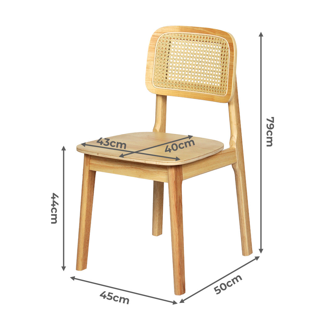 Levede 4x Rattan Dining Chair Wooden Kitchen Chair