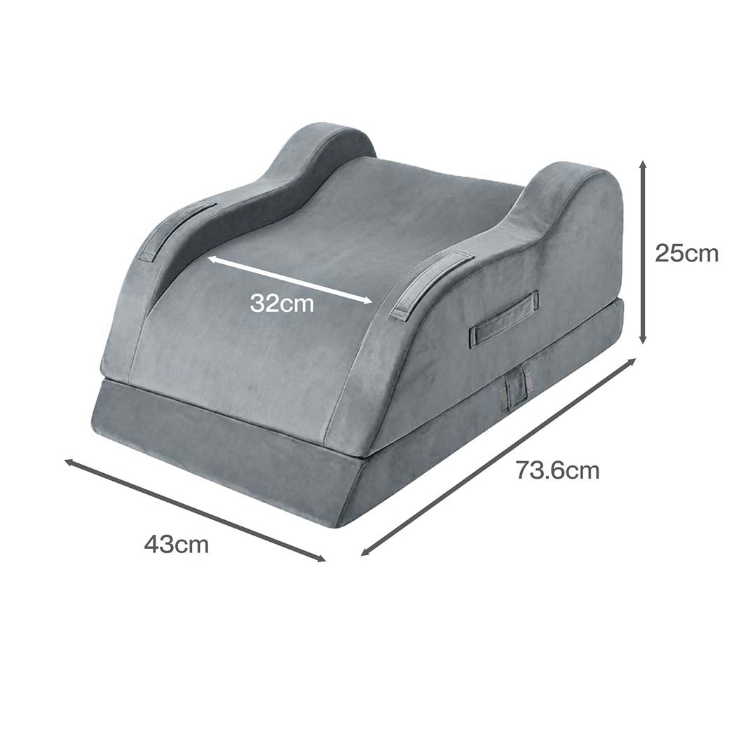 DreamZ Leg Elevation Pillow After Surgery Gel Memory Foam Double Leg Grey