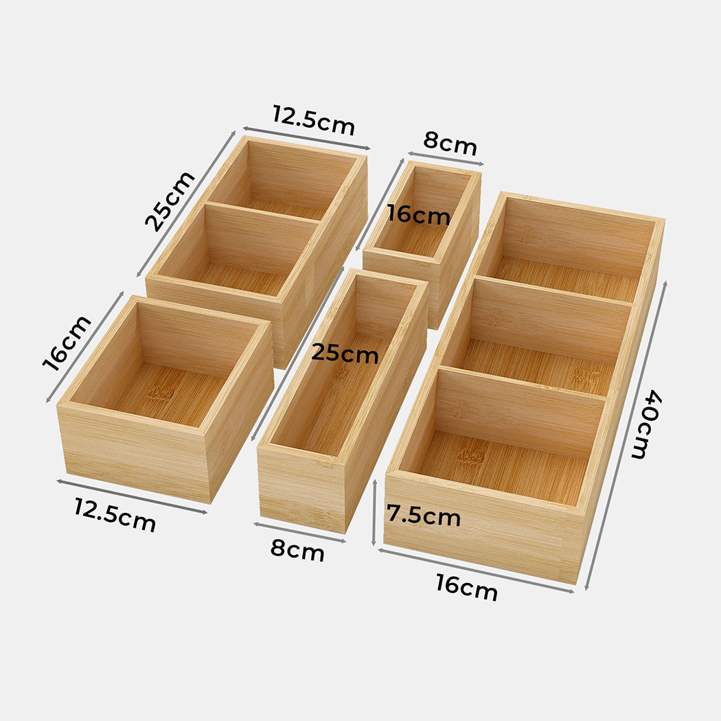 Toque Bamboo Drawer Organizer Multi-Use Storage Box