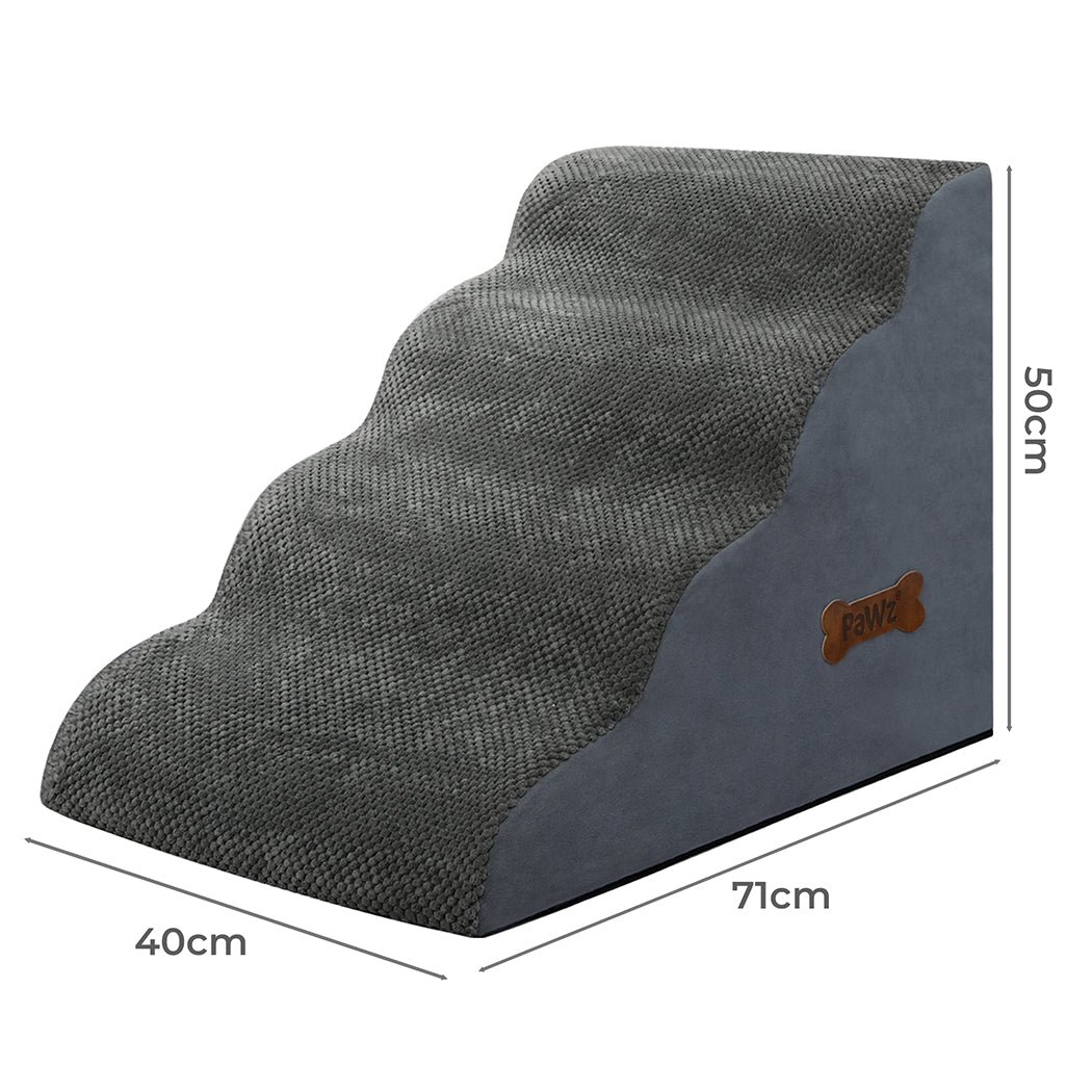 Pawz 4 Steps Pet Stairs Dog Ramp High Density Foam Grey