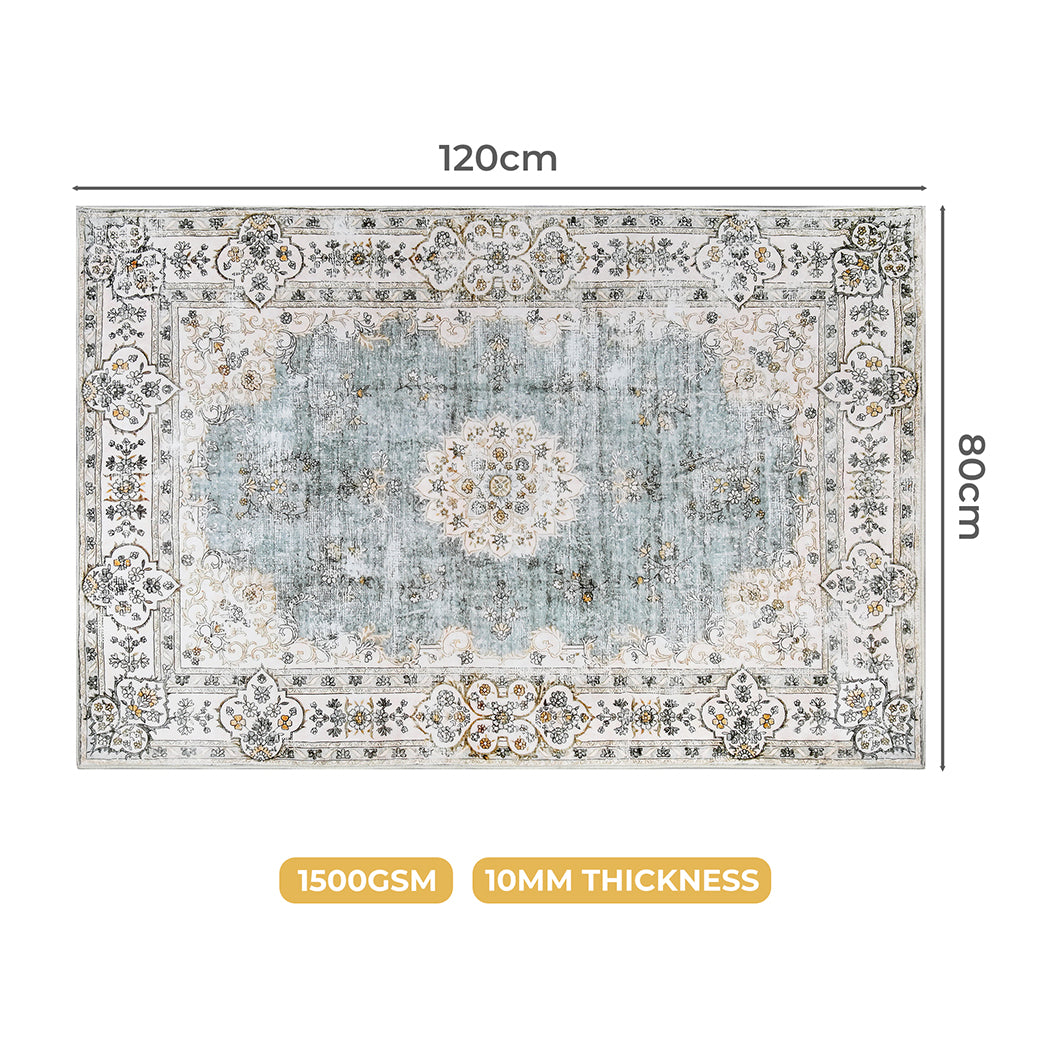 Marlow Floor Rug Short Pile Washable Vintage Carpet Soft Plush Non Slip 80x120