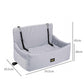 Pawz Large Dog Car Seat Booster Plush Dual-Side Portable Travel Bed Grey