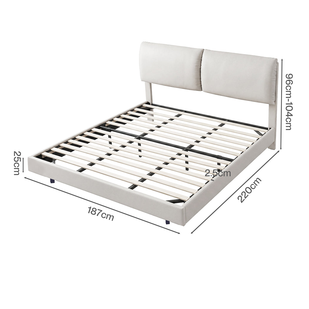 Levede Floating Bed Frame With RGB LED Light Headboard Base Platform King
