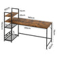 Levede Computer Desk Study Home Table with 4-Tier Shelf