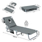 Levede Foldable Beach Lounge Chairs with Face Hole Grey