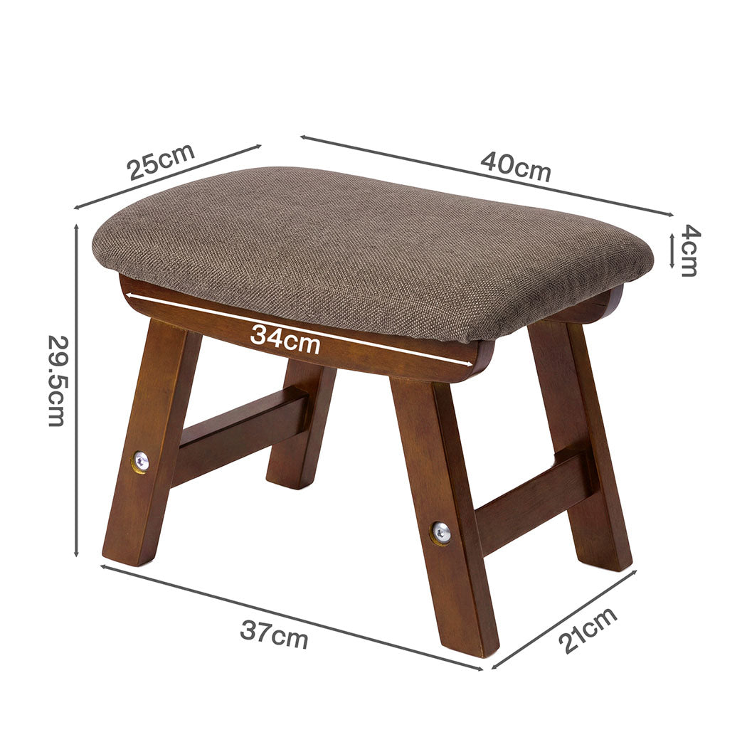 Levede Foot Stool Ottoman Footrest With Washable Cover,Living Room,Brown