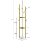 Levede Coat Rack Clothes Stand 8 Hook Organizer Gold