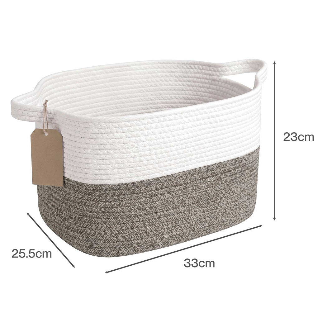 Levede Storage Baskets Laundry Bins 3Pcs Foldable with Handles Cotton Rope Brown
