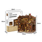 Bo Peep Book Nook Kit DIY Vintage Library with Warm LED 3D Wooden Puzzle Walnut