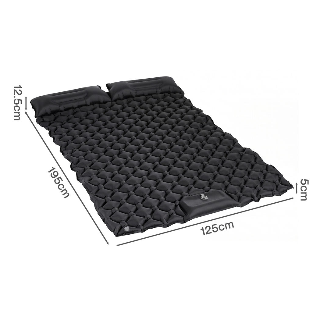 DreamZ Camping Mattress Sleeping Pad Inflation 40D Nylon TPU Camping Black