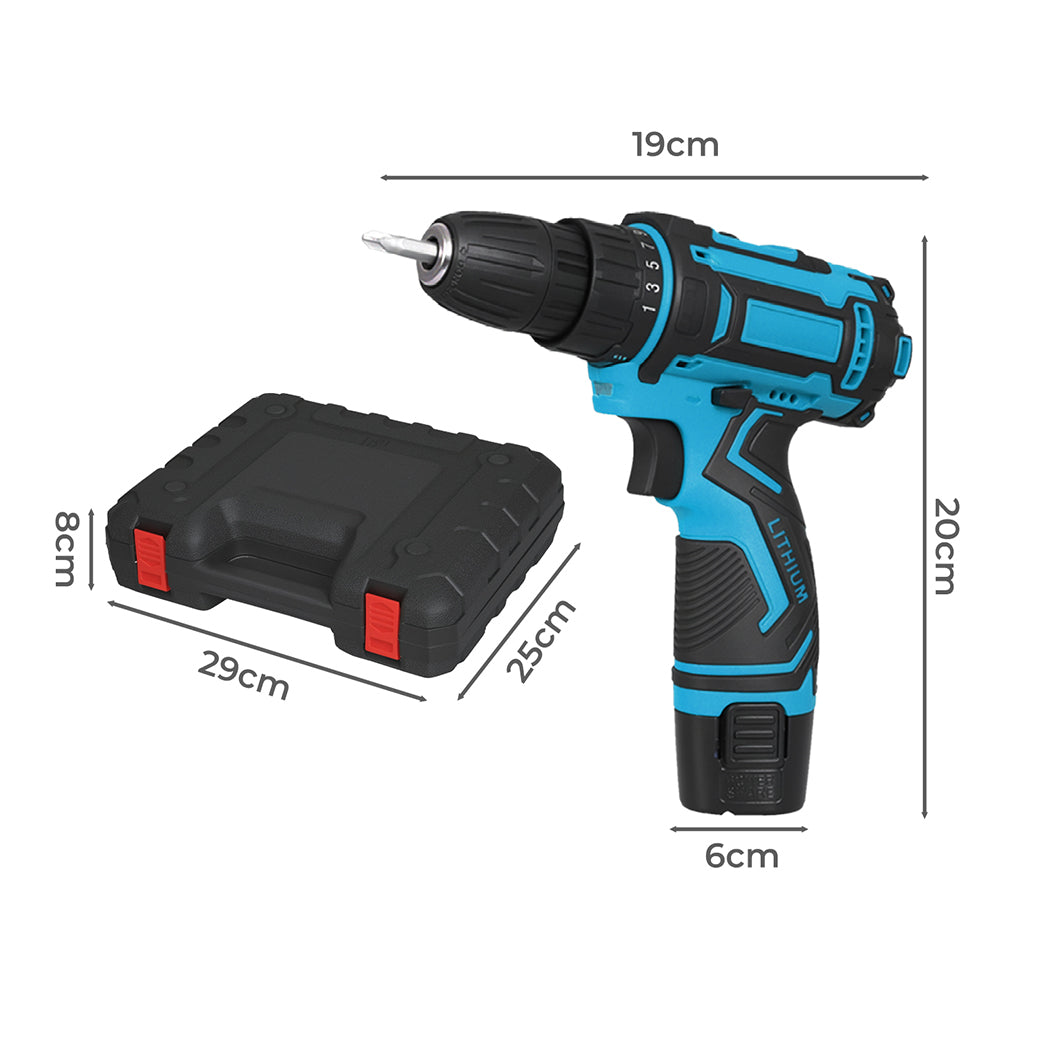 Traderight 12V Cordless Drill Kit 2.0Ah with 74pcs Set