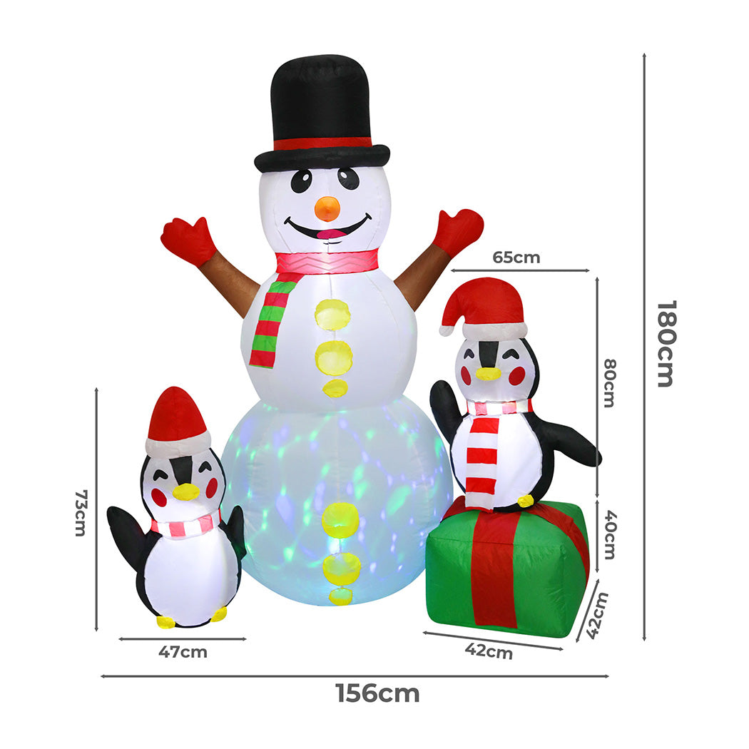 Santaco 1.8M Inflatable Christmas Snowman LED Lights