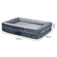 PaWz Extra Extra Large Dog Bed Orthopedic Dog Bed Bolstered Support Velvet Grey
