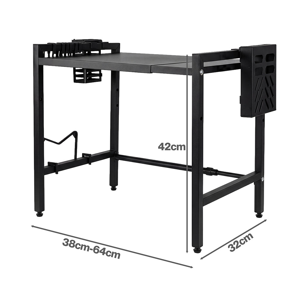 Toque Microwave Oven Rack Stand Adjustable Expandable Shelf Countertop Organizer