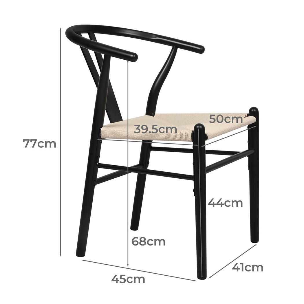 Levede 4x Dining Chairs Wooden Hans Black