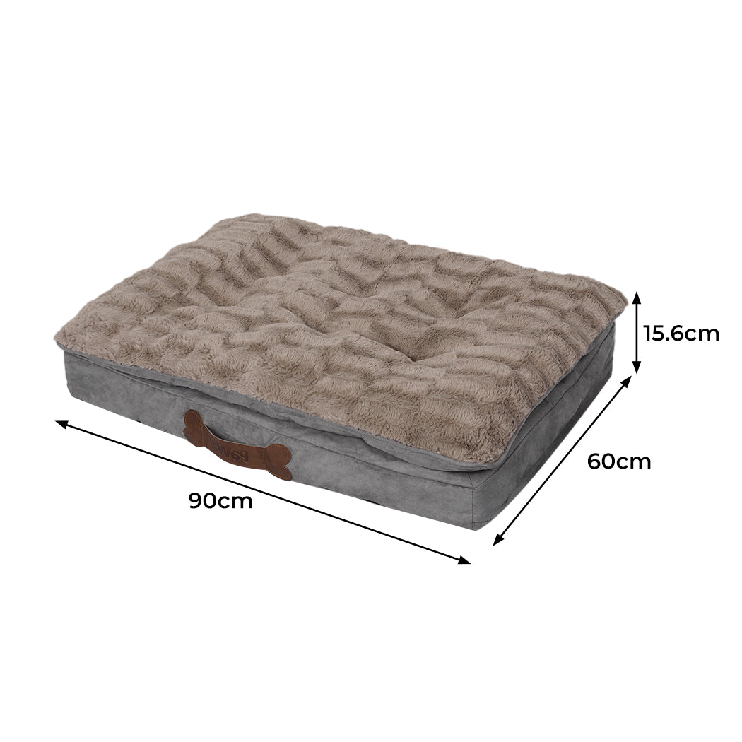 PaWz Dog Calming Bed Pet Cat Removable M Khaki Medium