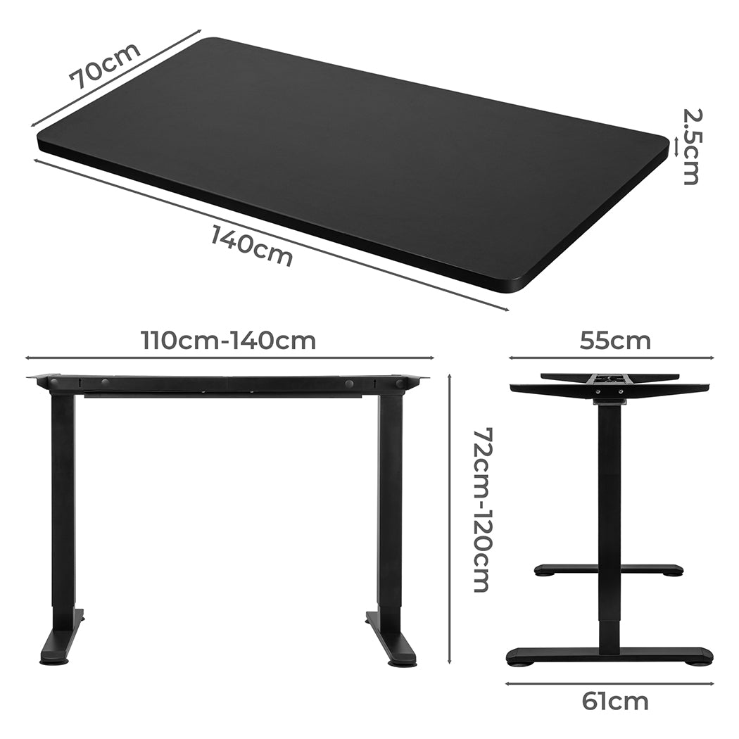 Levede Motorised Standing Desk Adjustable 140cm Black 1000x 1MM