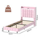 Levede Single Floating Bed Frame LED Headboard USB Pink