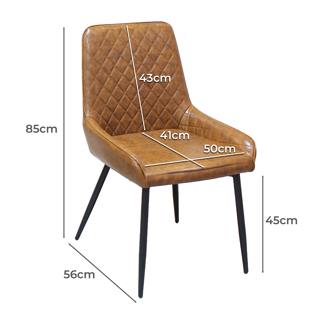 Dining Chairs x 8 Padded Seat PU Faux Leather