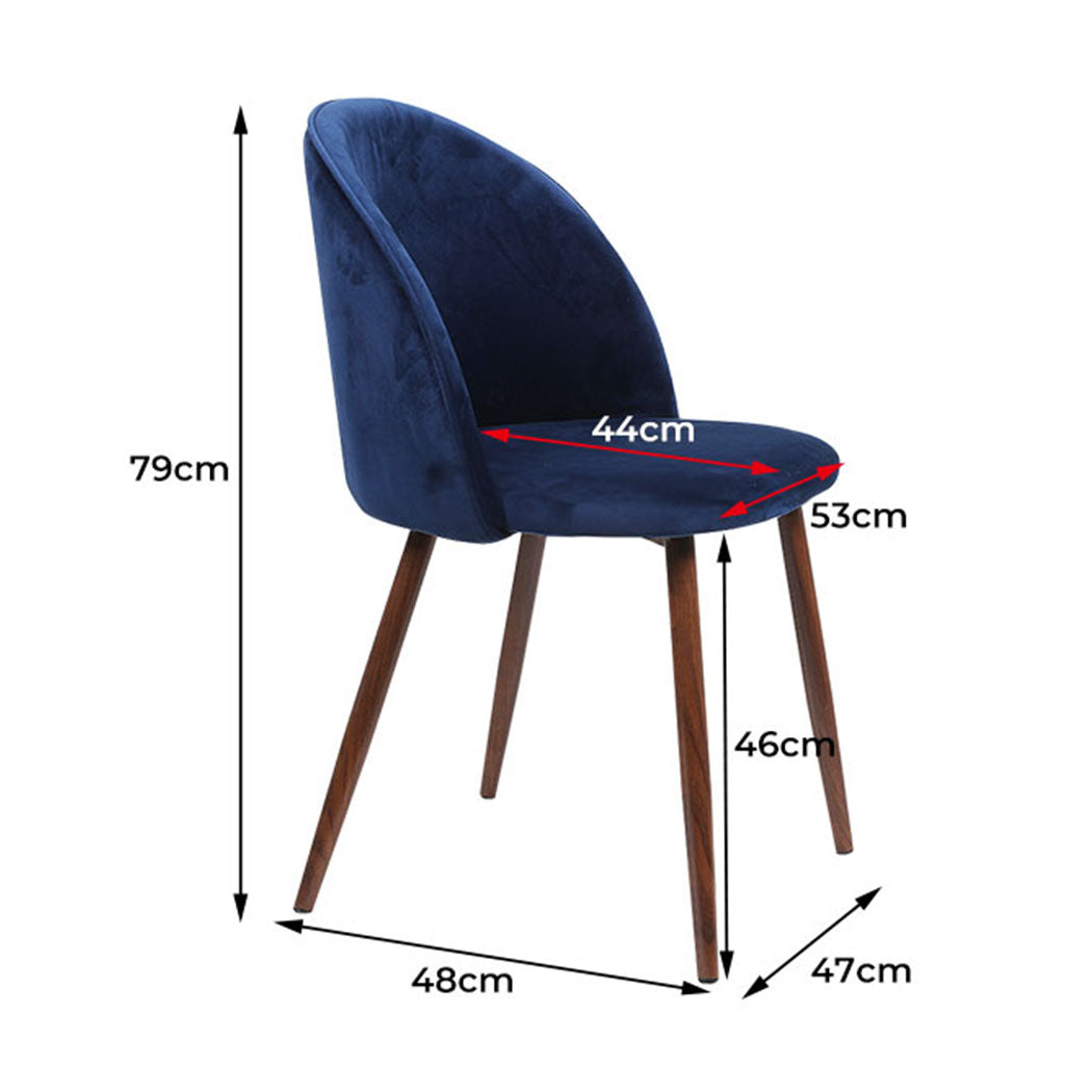 Levede 4x Dining Chairs Seat French Navy